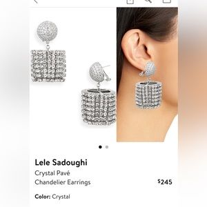 Lele sadoughi crystal pave chandelier earrings. Never worn. NWOT